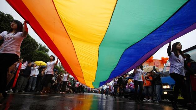 The parade is scheduled to begin Sunday afternoon close to the Presidential Office in Taipei.(Reuters)