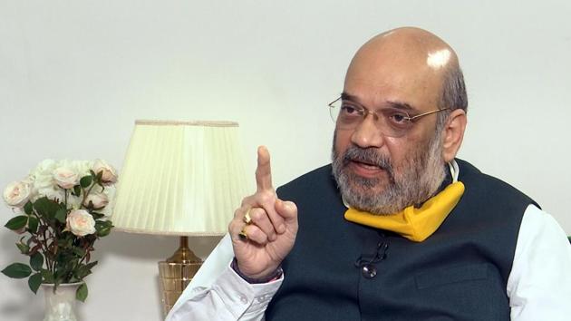 Amit Shah also took on Congress for not appointing anyone apart from the members of Gandhi family its president.(ANI Photo)