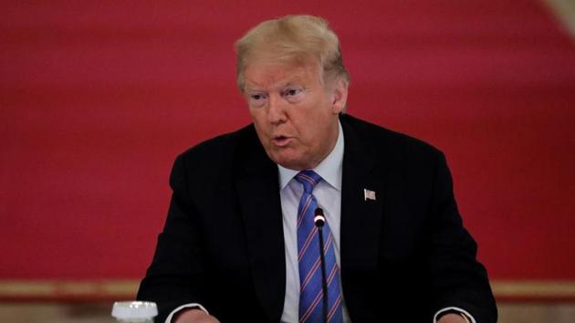 US President Donald Trump speaks during a meeting of the American Workforce Policy Advisory Board in the East Room at the White House in Washington. (REUTERS) US President Donald Trump speaks during a meeting of the American Workforce Policy Advisory Board in the East Room at the White House in Washington. (REUTERS)