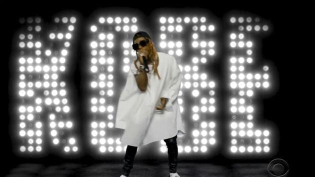 In this video grab issued Sunday, June 28, 2020, by BET, Lil Wayne performs a tribute to the late Kobe Bryant during the BET Awards. (AP)