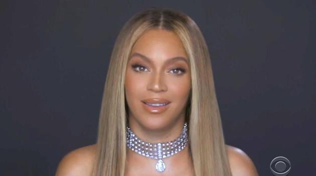 In this video grab issued Sunday, June 28, 2020, by BET, Beyonce accepts the humanitarian award during the BET Awards. (BET via AP)(AP)