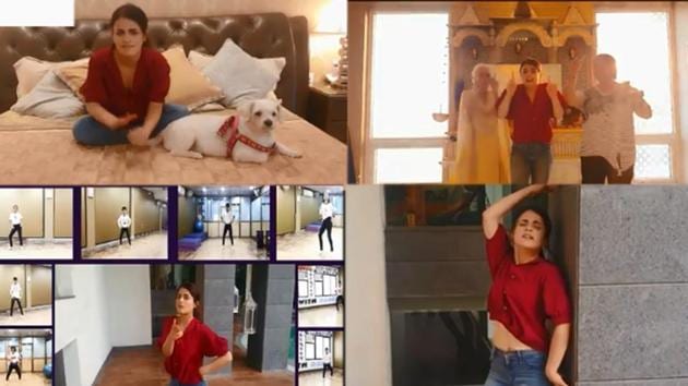 Radhika Madan in stills from the music video.