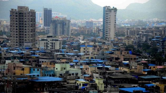 An overview of Sector-11 Juhugaon, one of the containment zone among 44 zones in Navi Mumbai.(HT Photo) An overview of Sector-11 Juhugaon, one of the containment zone among 44 zones in Navi Mumbai.(HT Photo)
