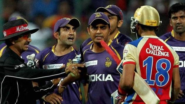 Gautam Gambhir in a heated exchange with Virat Kohli.(File)