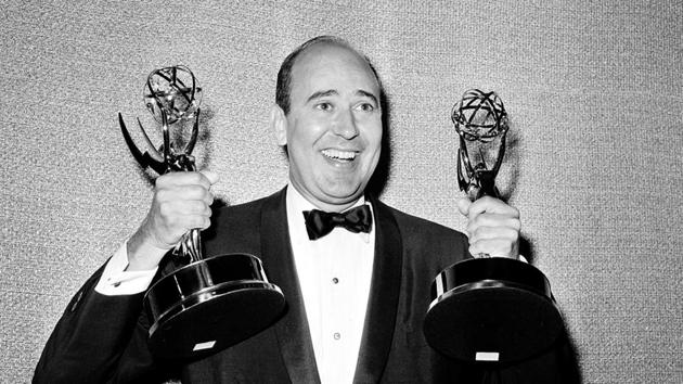 In this May 26, 1963 file photo, Carl Reiner shows holds two Emmy statuettes presented to him as best comedy writer for the "Dick Van Dyke Show," during the annual Emmy Awards presentation in Los Angeles.(AP)