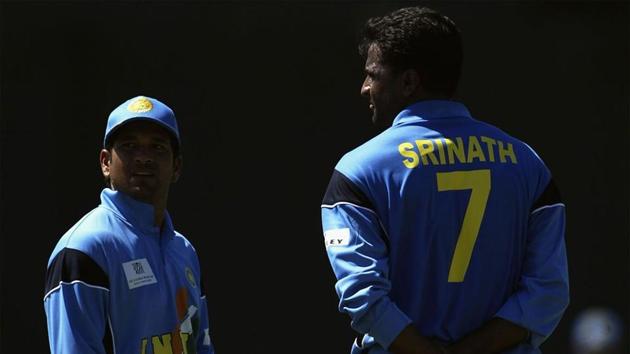 Sachin Tendulkar and Javagal Srinath during the 2003 World Cup in South Africa. (Getty Images) Sachin Tendulkar and Javagal Srinath during the 2003 World Cup in South Africa. (Getty Images)