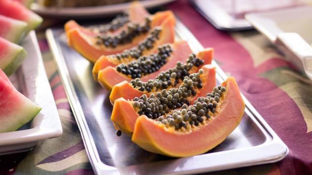 Enzymes called papain and chymopapain in papaya can decrease inflammation, help reduce acne, removes dead skin cells. (unsplash) Enzymes called papain and chymopapain in papaya can decrease inflammation, help reduce acne, removes dead skin cells. (unsplash)