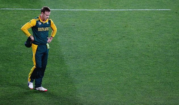 A dejected AB de Villiers after New Zealand beat South Africa in the 2015 World Cup semifinal. (Getty Images) A dejected AB de Villiers after New Zealand beat South Africa in the 2015 World Cup semifinal. (Getty Images)