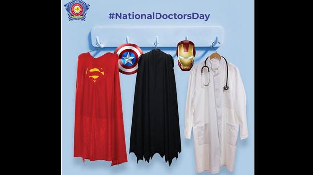 Mumbai Police’s special tribute on National Doctor’s Day. (Instagram/@MumbaiPolice) Mumbai Police’s special tribute on National Doctor’s Day. (Instagram/@MumbaiPolice)