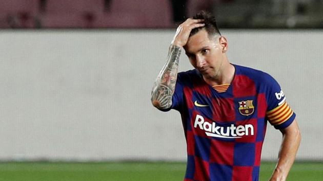 Barcelona's Lionel Messi reacts.(REUTERS)