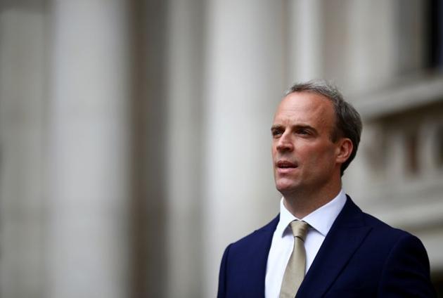 Britain's Foreign Secretary Dominic Raab makes a statement on Hong Kong's national security legislation in London, Britain, July 1, 2020. (Reuters photo) Britain's Foreign Secretary Dominic Raab makes a statement on Hong Kong's national security legislation in London, Britain, July 1, 2020. (Reuters photo)