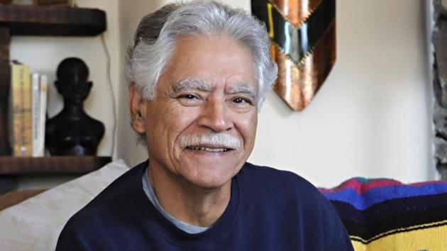 In this April 28, 2011, file photo, author Rudolfo Anaya poses for a photo at home in Albuquerque, N.M. Anaya, 82, who helped launch the 1970s Chicano Literature Movement with his novel Bless Me, Ultima, died Sunday, June 28, 2020. (Morgan Petroski/The Albuquerque Journal via AP, File) In this April 28, 2011, file photo, author Rudolfo Anaya poses for a photo at home in Albuquerque, N.M. Anaya, 82, who helped launch the 1970s Chicano Literature Movement with his novel Bless Me, Ultima, died Sunday, June 28, 2020. (Morgan Petroski/The Albuquerque Journal via AP, File)