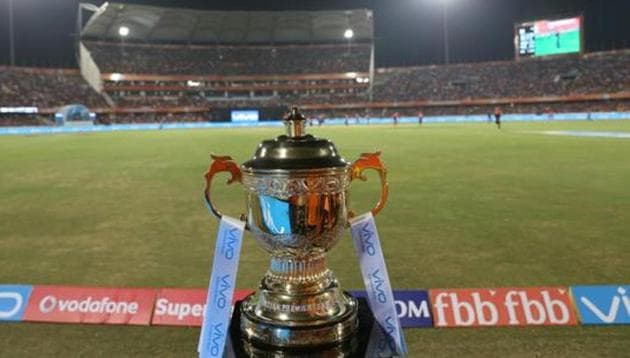 VIVO IPL 2017 trophy during match 1 of the Vivo 2017 Indian Premier League between the Sunrisers Hyderabad and the Royal Challengers Bangalore held at the Rajiv Gandhi stadium in Hyderabad, India on the 5th April 2017 (Photo by Faheem Hussain Sportzpics) VIVO IPL 2017 trophy during match 1 of the Vivo 2017 Indian Premier League between the Sunrisers Hyderabad and the Royal Challengers Bangalore held at the Rajiv Gandhi stadium in Hyderabad, India on the 5th April 2017 (Photo by Faheem Hussain Sportzpics)