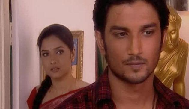 Sushant Singh Rajput and Ankita Lokhande in a still from Pavitra Rishta.