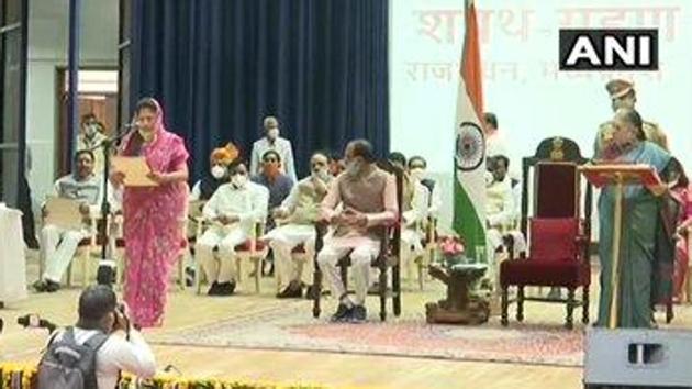 Rajya Sabha member and new entrant to the ruling Bharatiya Janata Party (BJP), Jyotiraditya Scindia’s imprint was evident in the cabinet expansion.(ANI) Rajya Sabha member and new entrant to the ruling Bharatiya Janata Party (BJP), Jyotiraditya Scindia’s imprint was evident in the cabinet expansion.(ANI)