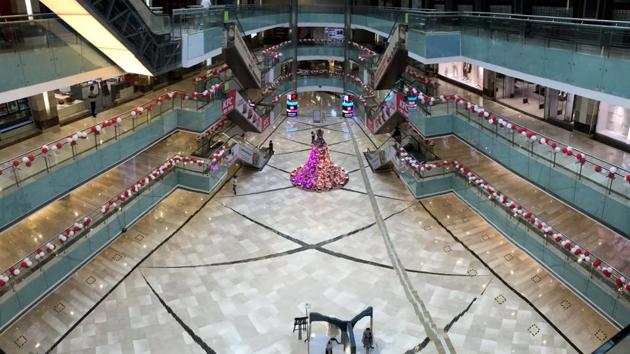 Malls in the city sputtered back to life on Wednesday (Parveen Kumar/Hindustan Times) Malls in the city sputtered back to life on Wednesday (Parveen Kumar/Hindustan Times)