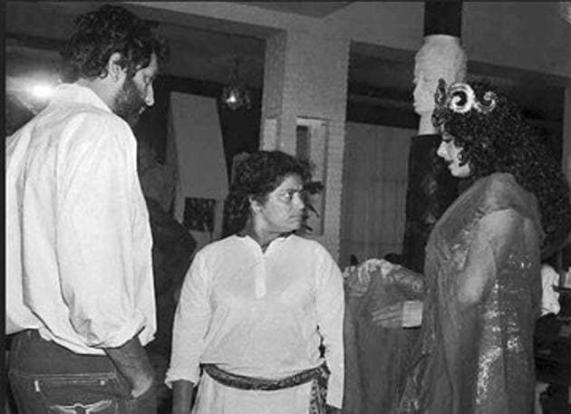 Saroj choreographed her first song - Nigahein Milane Ko Jee Chahta Hai from Dil Hi Toh Hai - when she was just 14. Here she is seen with Sridevi and filmmaker Shekhar Kapur on the sets of Mr India.