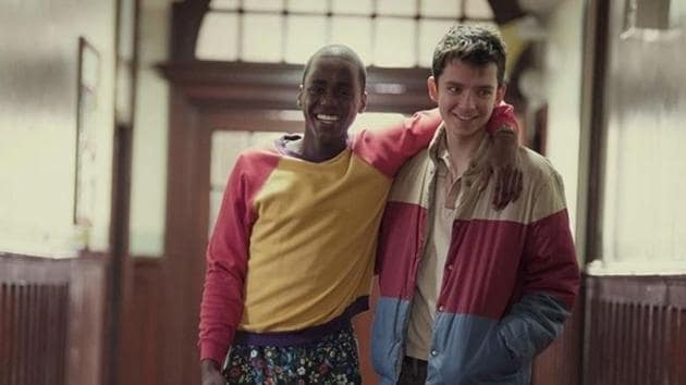 Ncuti Gatwa and Asa Butterfield in a still from Sex Education.