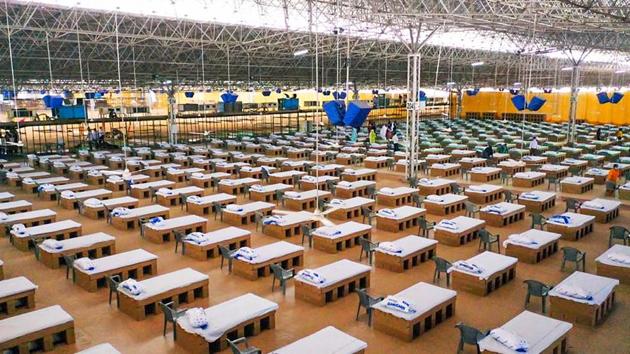 Sardar Vallabhbhai Patel Hospital for Covid-19 care has over 10,000 beds . (PTI Photo) Sardar Vallabhbhai Patel Hospital for Covid-19 care has over 10,000 beds . (PTI Photo)