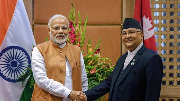 The group was formed following Prime Minister Narendra Modi’s meeting with Oli in 2016 to suggest ways for consolidating and transforming the India-Nepal relationship.(PTI file photo)