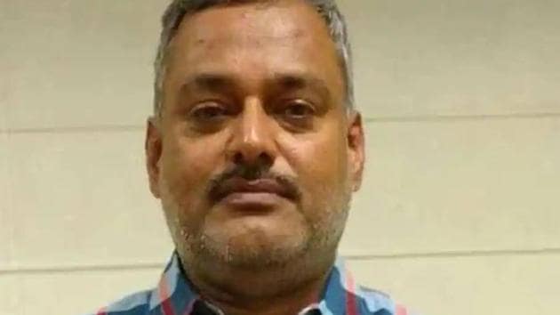 Vikas Dubey, whose criminal records date back to 1993, was linked to the killing of BJP leader Santosh Shukla inside a police station in 2001. (HT Photo) Vikas Dubey, whose criminal records date back to 1993, was linked to the killing of BJP leader Santosh Shukla inside a police station in 2001. (HT Photo)