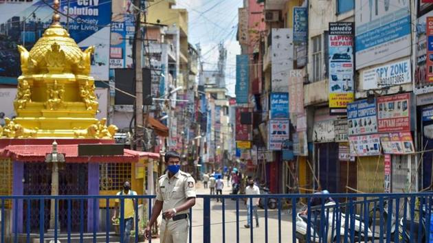 Lockdown has been announced for Bengaluru city municipal limits after detection of several clusters of coronavirus infections recently. (PTI Photo) Lockdown has been announced for Bengaluru city municipal limits after detection of several clusters of coronavirus infections recently. (PTI Photo)