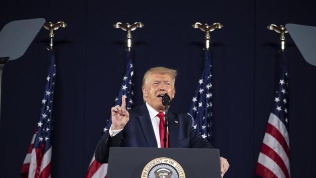 President Donald Trump speaks at Mount Rushmore National Memorial, Friday, July 3, 2020, near Keystone, S.D. (AP Photo/Alex Brandon) (AP) President Donald Trump speaks at Mount Rushmore National Memorial, Friday, July 3, 2020, near Keystone, S.D. (AP Photo/Alex Brandon) (AP)