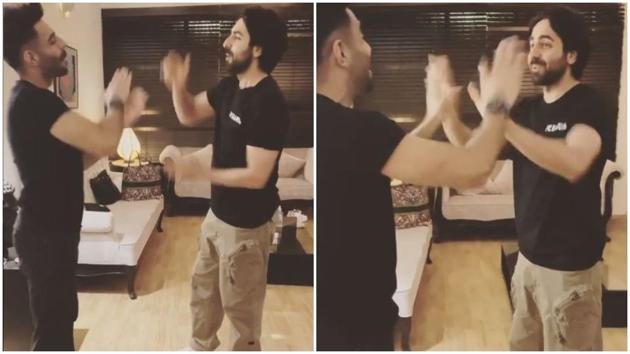 Ayushmann Khurrana and Aparshakti Khurana play a game at a family get together. Ayushmann Khurrana and Aparshakti Khurana play a game at a family get together.