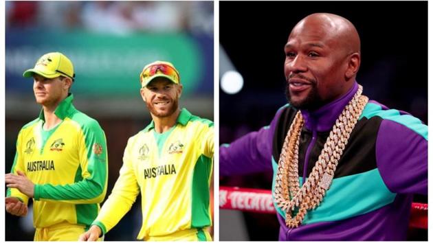 Australian players and Floyd Mayweather.(Reuters/Getty)