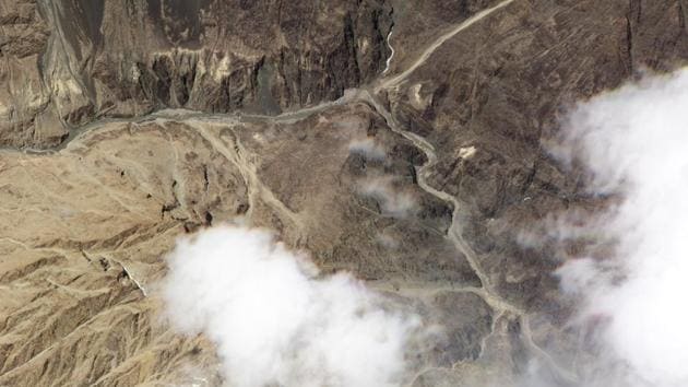 Satellite photo released by Planet Labs, shows the reported site of a fatal clash between Indian and Chinese troops in the Galwan River Valley in the Ladakh region near the Line of Actual Control.(AP Photo)