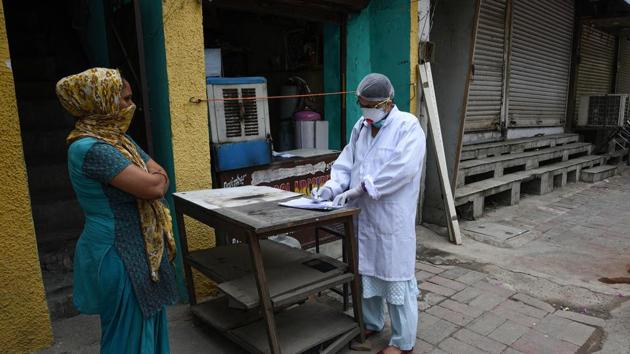 As part of the modified approach, all districts have been advised to enhance surveillance in containment zones with strict perimeter control. (Biplov Bhuyan/HT Photo) As part of the modified approach, all districts have been advised to enhance surveillance in containment zones with strict perimeter control. (Biplov Bhuyan/HT Photo)