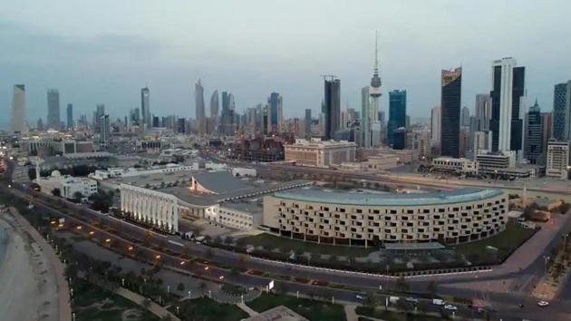 An aerial view shows Kuwait City and the National Assembly building.(Reuters Photo)