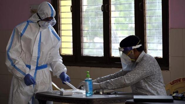 The tests per million population in Andhra Pradesh has reached 19,047 against the national average of 6,878 tests per million. (HT PHOTO.) The tests per million population in Andhra Pradesh has reached 19,047 against the national average of 6,878 tests per million. (HT PHOTO.)
