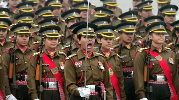All women contingent of Indian Army during the rehearsal for the Republic Day parade at Rajpath in New Delhi. (PTI File Photo) All women contingent of Indian Army during the rehearsal for the Republic Day parade at Rajpath in New Delhi. (PTI File Photo)
