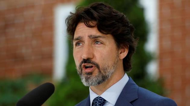 Canada's Prime Minister Justin Trudeau attends a news conference at Rideau Cottage, as efforts continue to help slow the spread of coronavirus disease (Covid-19) in Ottawa, Ontario, Canada in June 2020.(REUTERS) Canada's Prime Minister Justin Trudeau attends a news conference at Rideau Cottage, as efforts continue to help slow the spread of coronavirus disease (Covid-19) in Ottawa, Ontario, Canada in June 2020.(REUTERS)