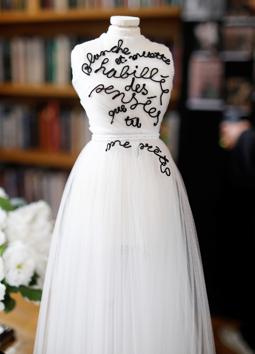 A creation by designer Maria Grazia Chiuri is displayed on a miniature mannequin ahead of her Haute Couture Online Fall/Winter 2020/2021 collection presentation for fashion house Dior in Paris, France, July 4, 2020. (REUTERS)