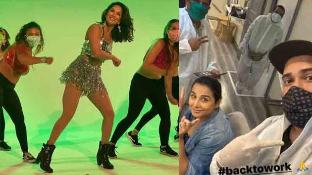 Sunny Leone and Vidya Balan have shared on-set pictures on Instagram.
