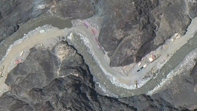 The move towards a partial de-escalation and disengagement at key friction points in the Ladakh sector of the LAC followed Doval and Wang’s phone conversation on Sunday.(Maxar Technologies via Reuters) The move towards a partial de-escalation and disengagement at key friction points in the Ladakh sector of the LAC followed Doval and Wang’s phone conversation on Sunday.(Maxar Technologies via Reuters)