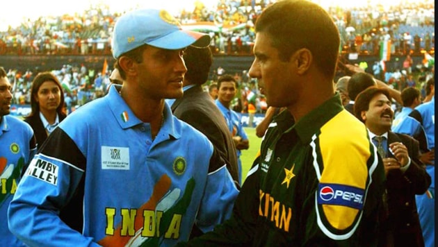 File image of Sourav Ganguly with Waqar Younis.(Getty Images)