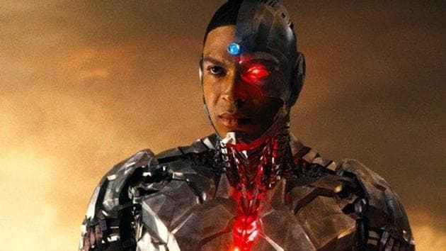 Ray Fisher as Cyborg, in a still from Justice League.