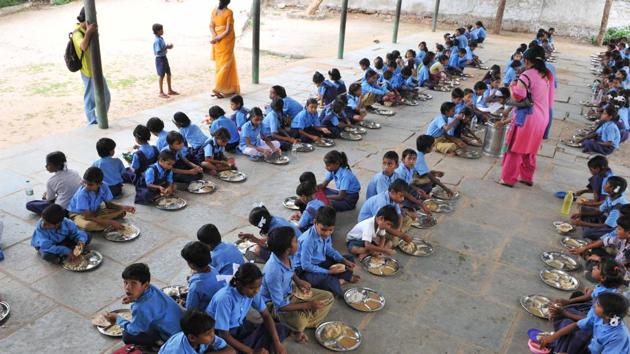 The mid-day meal scheme is a school meal programme of the Government of India designed to better the nutritional standing of school-age children nationwide.(HT photo) The mid-day meal scheme is a school meal programme of the Government of India designed to better the nutritional standing of school-age children nationwide.(HT photo)