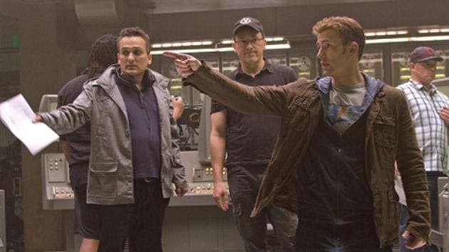 Directors Joe & Anthony Russo with Chris Evans (Captain America) on set of Captain America: The Winter Soldier. Directors Joe & Anthony Russo with Chris Evans (Captain America) on set of Captain America: The Winter Soldier.