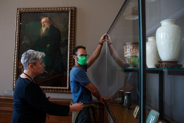 Employees check a room at the Rodin museum in Paris on the eve of its reopening after almost 4-month closure due to the coronavirus disease (COVID-19) outbreak in France, July 6, 2020. (REUTERS) Employees check a room at the Rodin museum in Paris on the eve of its reopening after almost 4-month closure due to the coronavirus disease (COVID-19) outbreak in France, July 6, 2020. (REUTERS)