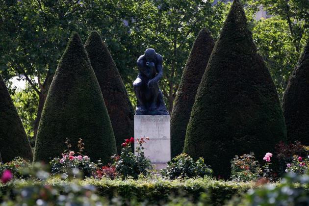The sculpture "Le Penseur" (The Thinker, 1903) by French sculptor Auguste Rodin (1840-1917) is seen in the garden of the Rodin museum on the eve of its reopening after almost 4-month closure due to the coronavirus disease (COVID-19) outbreak in France, July 6, 2020. (REUTERS) The sculpture "Le Penseur" (The Thinker, 1903) by French sculptor Auguste Rodin (1840-1917) is seen in the garden of the Rodin museum on the eve of its reopening after almost 4-month closure due to the coronavirus disease (COVID-19) outbreak in France, July 6, 2020. (REUTERS)