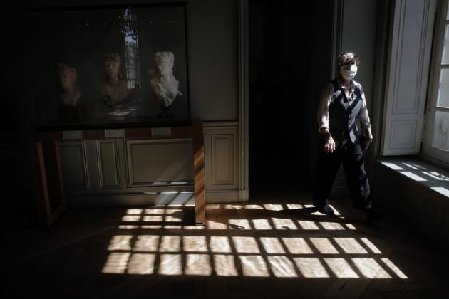 An employee walks past statues at the Rodin museum in Paris Tuesday, July 7, 2020. (AP) An employee walks past statues at the Rodin museum in Paris Tuesday, July 7, 2020. (AP)