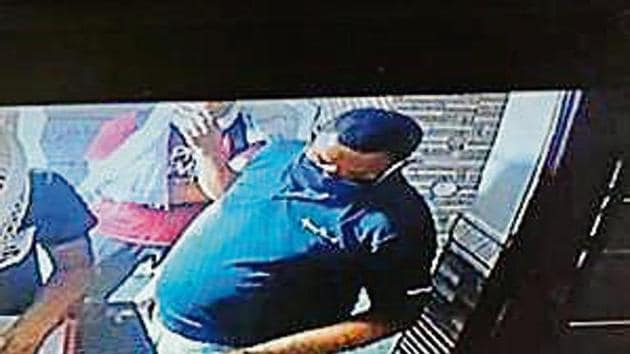 CCTV grab of Vikas Dubey at a hotel in Faridabad.
