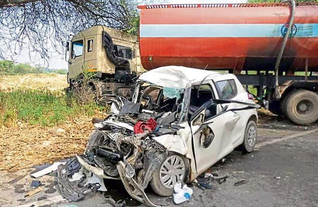 5 killed as tanker-truck collides head-on with car in Bathinda