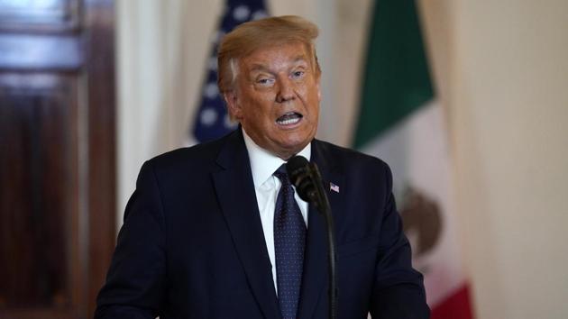 President Donald Trump delivers a statement before a dinner at the White House on Wednesday,(AP File Photo) President Donald Trump delivers a statement before a dinner at the White House on Wednesday,(AP File Photo)