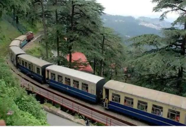 State transport minister Govind Singh Thakur has urged the railways and the National Highway Authority of India to conduct a joint survey to curb land sliding along the world heritage Kalka-Shimla railway line. He said that safety measures such as building parapets and retaining walls will be undertaken to check landslips.(PTI file photo)