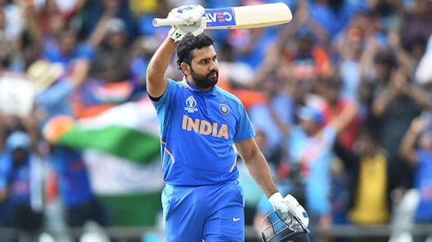 Rohit Sharma celebrates his fifth World Cup 2019 century.(Getty Images)